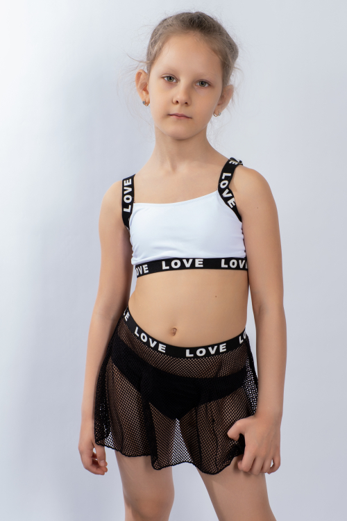 Купальник детский, цвет - черно-белый