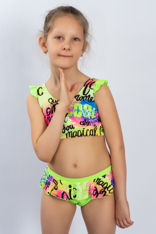 Купальник детский, цвет - салатовый